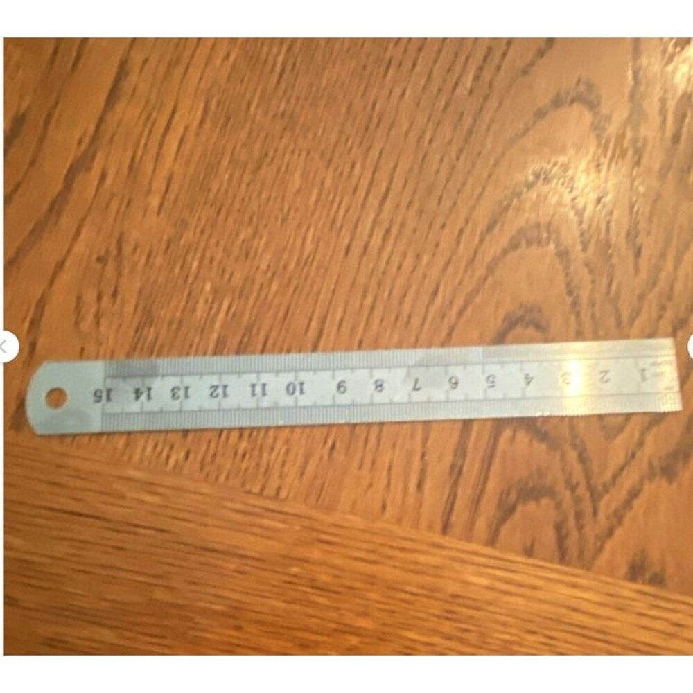 Stainless Steel Ruler 15 cm/6 in Metric/Standard Silver w/ Hanging Hole